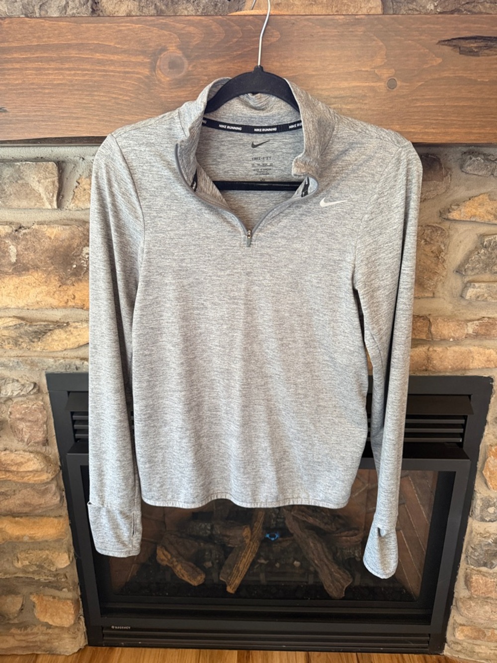 Nike Light Gray Quarter-Zip Performance Pullover